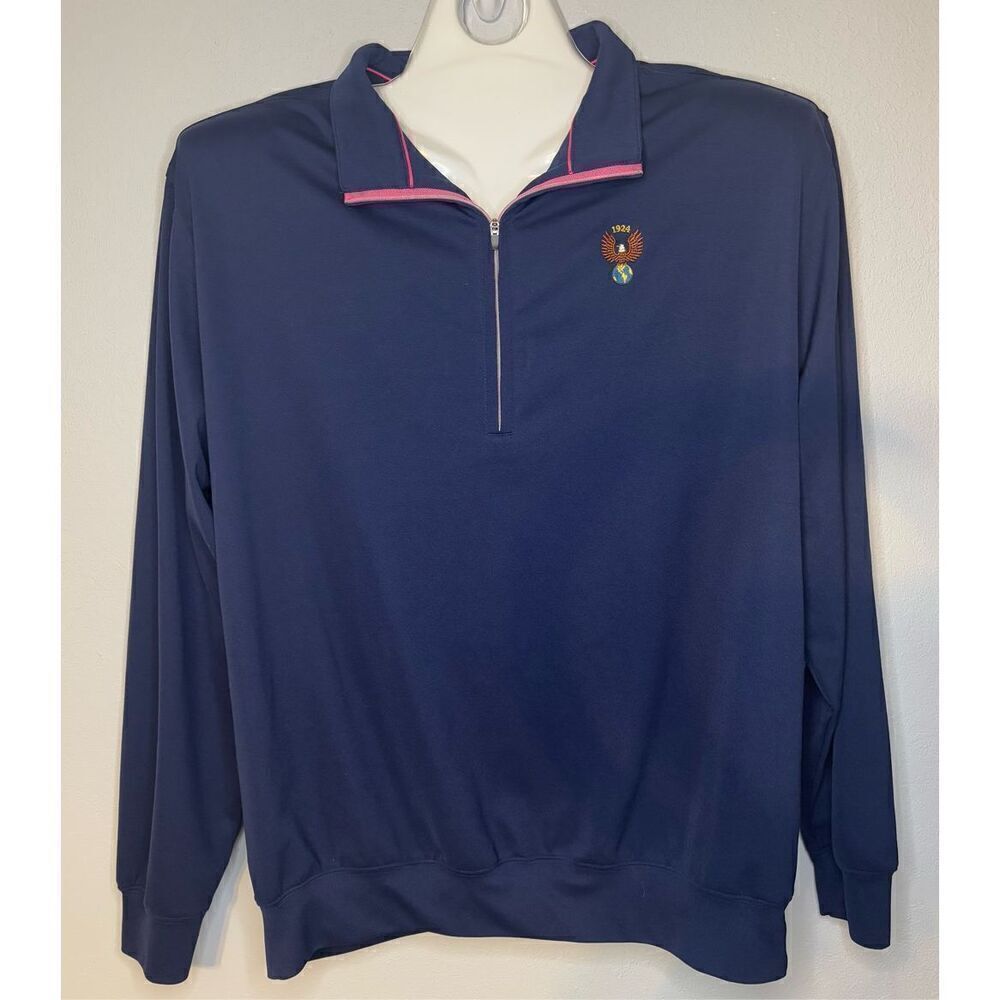 Donald Ross 1/4 Zip Pullover Golf Blue Size Large L